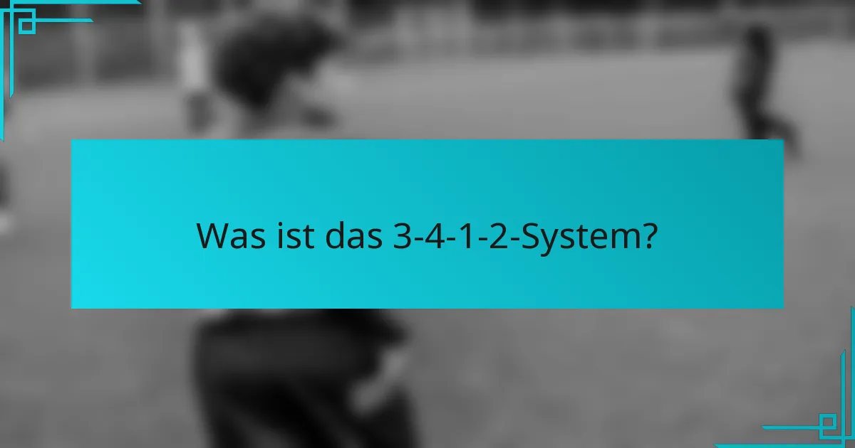 Was ist das 3-4-1-2-System?