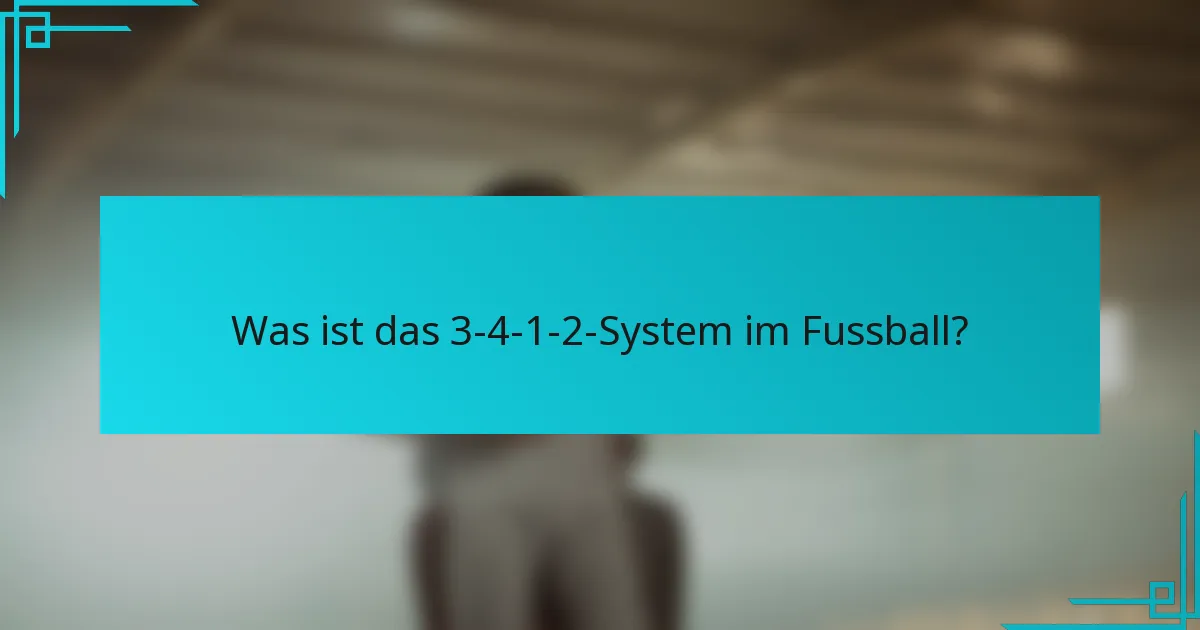 Was ist das 3-4-1-2-System im Fussball?