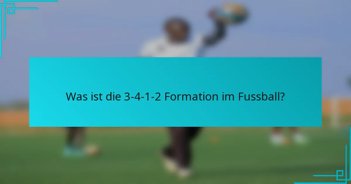Was ist die 3-4-1-2 Formation im Fussball?