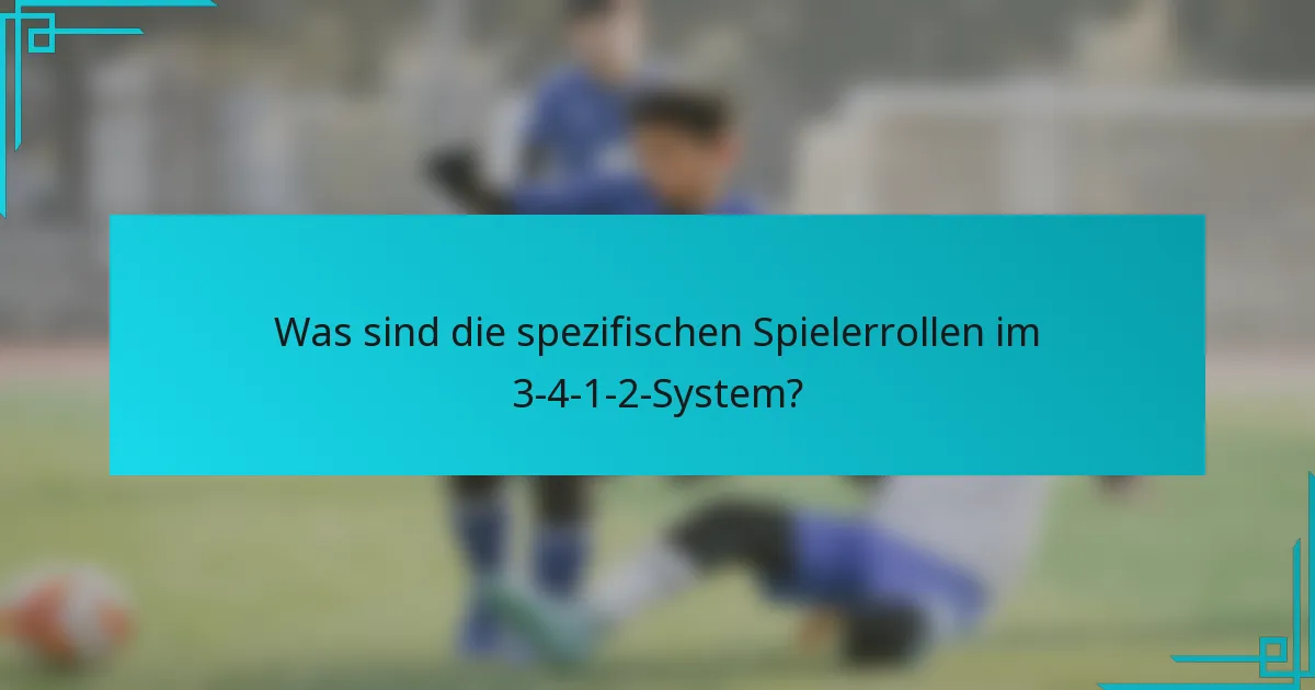 Was sind die spezifischen Spielerrollen im 3-4-1-2-System?