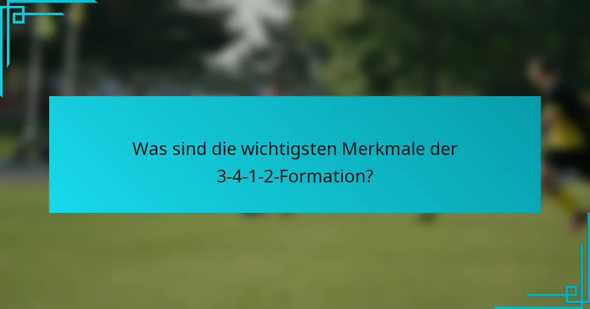 Was sind die wichtigsten Merkmale der 3-4-1-2-Formation?