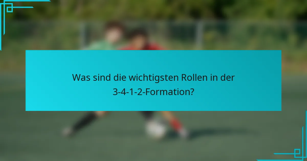Was sind die wichtigsten Rollen in der 3-4-1-2-Formation?