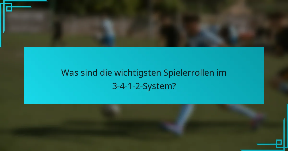 Was sind die wichtigsten Spielerrollen im 3-4-1-2-System?