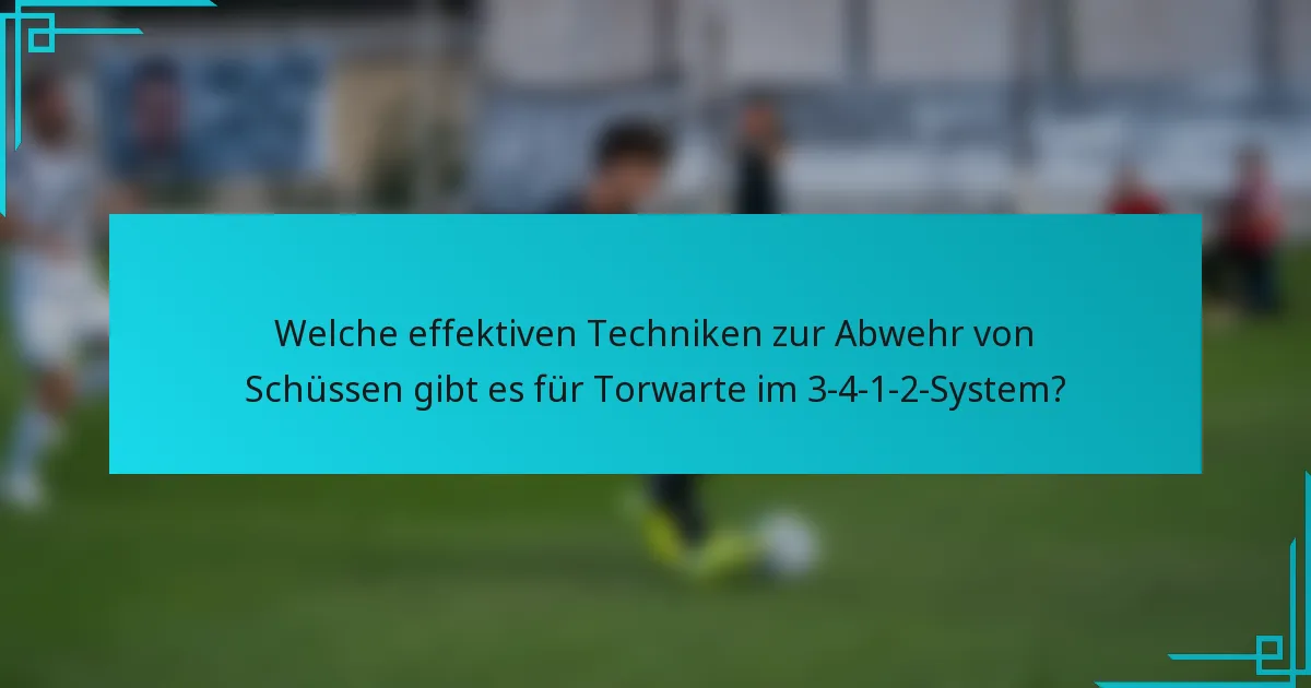 Welche effektiven Techniken zur Abwehr von Schüssen gibt es für Torwarte im 3-4-1-2-System?