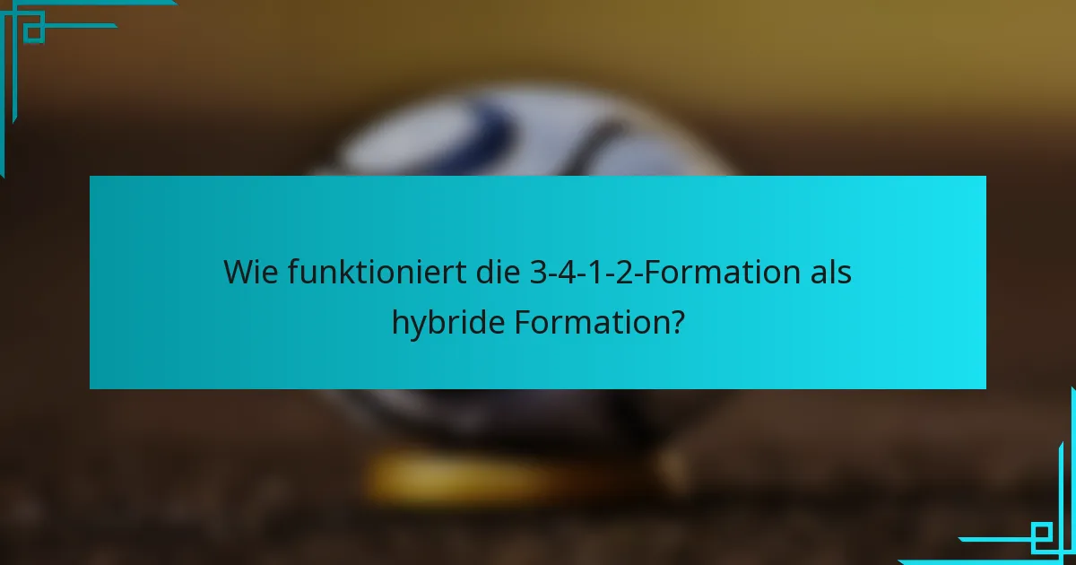 Wie funktioniert die 3-4-1-2-Formation als hybride Formation?