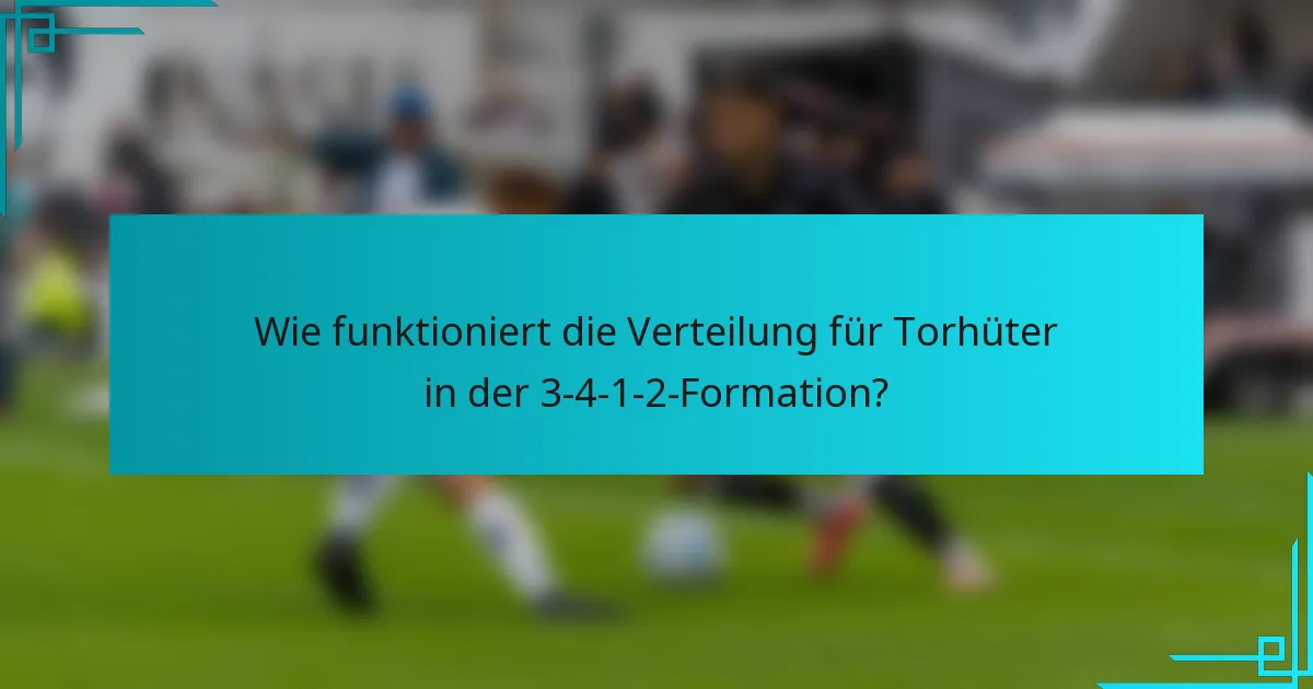 Wie funktioniert die Verteilung für Torhüter in der 3-4-1-2-Formation?
