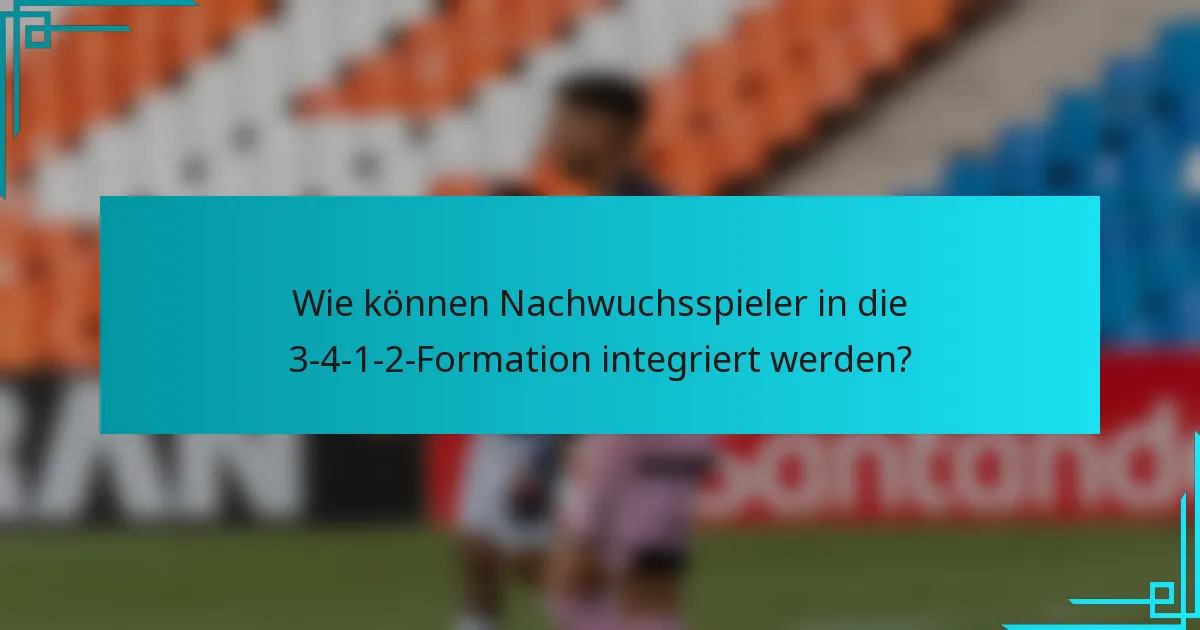 Wie können Nachwuchsspieler in die 3-4-1-2-Formation integriert werden?