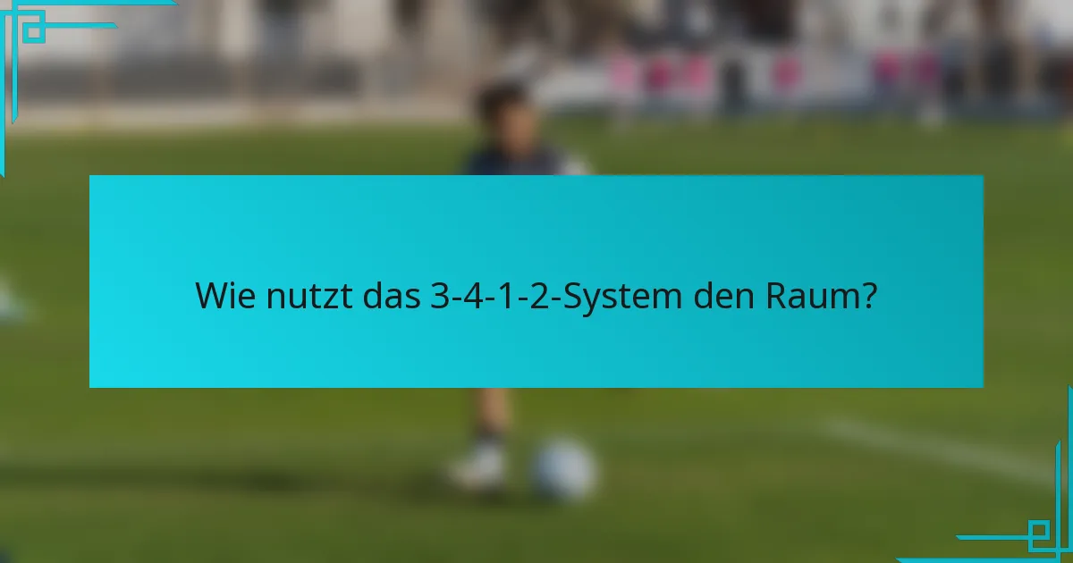 Wie nutzt das 3-4-1-2-System den Raum?
