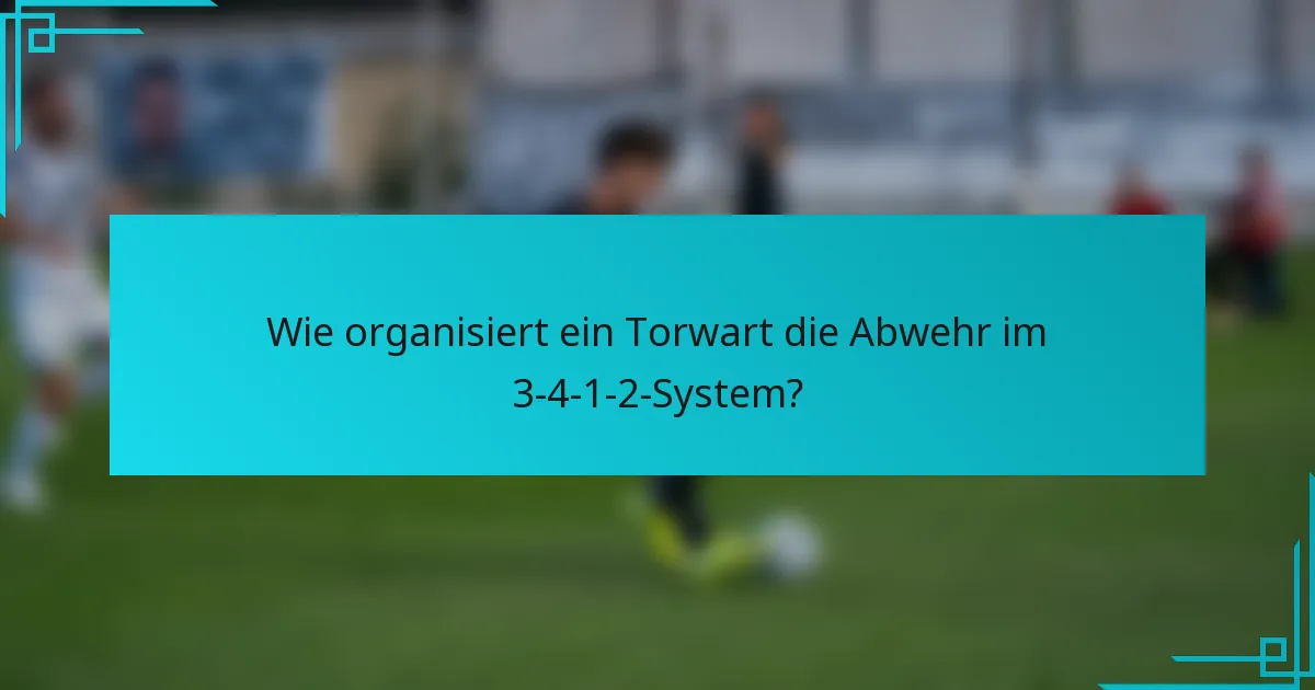 Wie organisiert ein Torwart die Abwehr im 3-4-1-2-System?